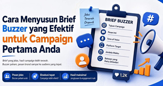 Ilustrasi cara menyusun brief buzzer yang efektif untuk campaign pemasaran